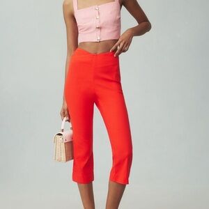 MAEVE ANTHROPOLOGIE STRUCTURED BOMBSHELL CAPRI PANTS SIZE 0 MSRP $118.00 NWT